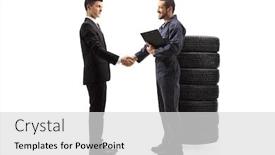  Presentation with auto - Presentation design featuring full-length-profile-shot background and a light gray colored foreground