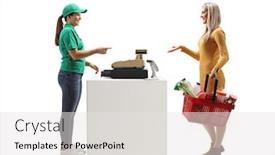  Presentation with healthy workplace full length side view - Colorful PPT theme enhanced with full-length-profile-shot backdrop and a white colored foreground