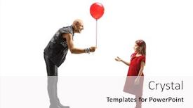  Presentation with red star - Audience pleasing PPT layouts consisting of full-length-profile-shot backdrop and a white colored foreground