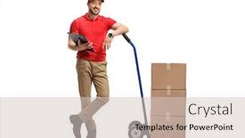  Presentation with truck - Amazing presentation theme having full-length-profile-shot backdrop and a soft green colored foreground