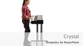  Presentation with piano - Cool new presentation design with full-length-profile-shot backdrop and a white colored foreground