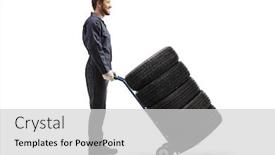  Presentation with tires - Amazing theme having full-length-profile-shot backdrop and a light gray colored foreground