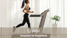  Presentation with running treadmill - Slide deck consisting of full-length-profile-shot background and a gray colored foreground