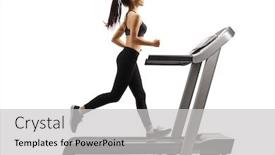  Presentation with running treadmill - Slides enhanced with full-length-profile-shot background and a light gray colored foreground