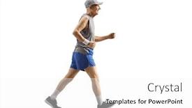  Presentation with sportswear - Audience pleasing PPT layouts consisting of full-length-profile-shot backdrop and a white colored foreground