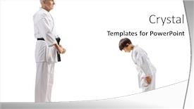  Presentation with kimono - Colorful PPT theme enhanced with full-length-profile-shot backdrop and a white colored foreground