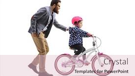  Presentation with father - Beautiful presentation theme featuring full-length-profile-shot backdrop and a lemonade colored foreground