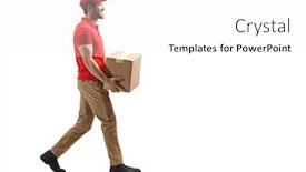  Presentation with healthy workplace full length side view - Colorful theme enhanced with full-length-profile-shot backdrop and a white colored foreground