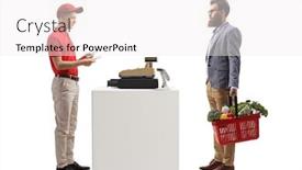  Presentation with full length portrait two men women brown sweater - Colorful PPT layouts enhanced with full-length-profile-shot backdrop and a white colored foreground