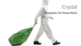  Presentation with plastic waste - Cool new PPT layouts with full-length-profile-shot backdrop and a white colored foreground