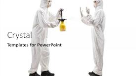  Presentation with disinfectant - Cool new theme with full-length-profile-shot backdrop and a white colored foreground