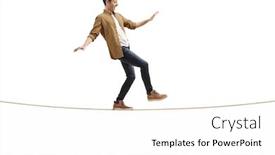  Presentation with full length portrait two men women brown sweater - Slide set enhanced with full-length-profile-shot background and a white colored foreground