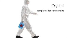  Presentation with hazmat - Beautiful slide deck featuring full-length-profile-shot backdrop and a white colored foreground