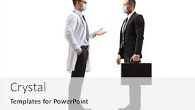  Presentation with face masks - Cool new slide deck with full-length-profile-shot backdrop and a white colored foreground