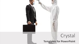  Presentation with body temperature - PPT layouts featuring full-length-profile-shot background and a light gray colored foreground