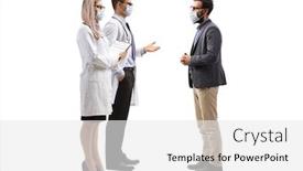  Presentation with medical face mask - PPT theme having full-length-profile-shot background and a white colored foreground