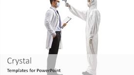  Presentation with body temperature - Slide deck having full-length-profile-shot background and a white colored foreground