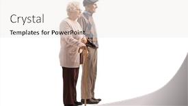  Presentation with senior couple - PPT theme with full-length-profile-shot background and a white colored foreground