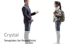  Presentation with medical student - Colorful slide deck enhanced with full-length-profile-shot backdrop and a white colored foreground