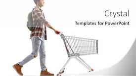  Presentation with healthy workplace full length side view - Presentation design featuring full-length-profile-shot background and a white colored foreground