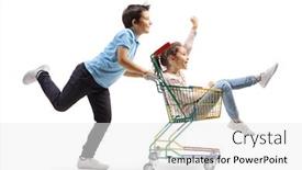  Presentation with healthy workplace full length side view - Slide set having full-length-profile-shot background and a white colored foreground