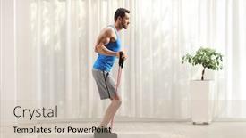  Presentation with resistance - Presentation design consisting of full-length-profile-shot background and a soft green colored foreground