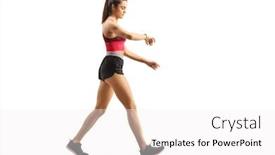  Presentation with sports shoe - Slide set having full-length-profile-shot background and a white colored foreground