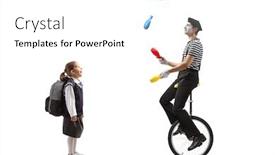  Presentation with shot - Audience pleasing presentation consisting of full-length-profile-shot backdrop and a white colored foreground