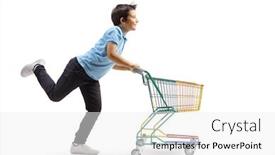  Presentation with 3d white people pushing - Presentation theme enhanced with full-length-profile-shot background and a white colored foreground