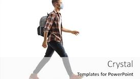  Presentation with backpack - Slide deck enhanced with full-length-profile-shot background and a white colored foreground