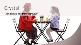  Presentation with shot - Colorful presentation design enhanced with full-length-profile-shot backdrop and a sky blue colored foreground