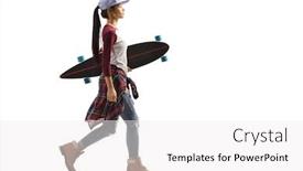  Presentation with teenage girl - Colorful slides enhanced with full-length-profile-shot backdrop and a white colored foreground