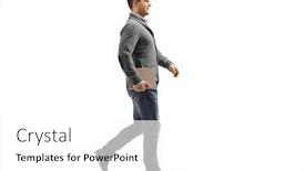  Presentation with shot - Colorful slide set enhanced with full-length-profile-shot backdrop and a white colored foreground