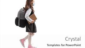  Presentation with face mask - Amazing PPT theme having full-length-profile-shot backdrop and a white colored foreground