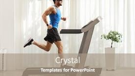  Presentation with running treadmill - Theme having full-length-profile-shot background and a coral colored foreground