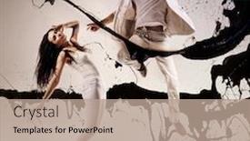  Presentation with dance - Colorful PPT layouts enhanced with full-length-profile-shot backdrop and a coral colored foreground