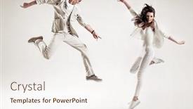  Presentation with dance - Slides having full-length-profile-shot background and a sky blue colored foreground