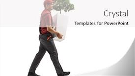  Presentation with heavy equipment earth mover - Colorful PPT theme enhanced with full-length-profile-shot backdrop and a white colored foreground