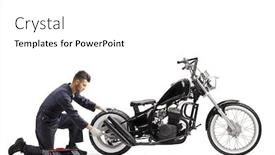  Presentation with motorbike - Cool new slides with full-length-profile-shot backdrop and a white colored foreground
