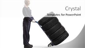  Presentation with female mechanic - Colorful slides enhanced with full-length-profile-shot backdrop and a white colored foreground