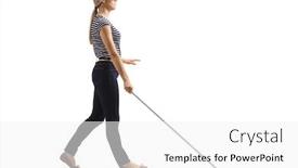 Presentation with blind walking cane - Theme enhanced with full-length-profile-shot background and a white colored foreground