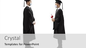  Presentation with face masks - Beautiful PPT theme featuring full-length-profile-shot backdrop and a light gray colored foreground