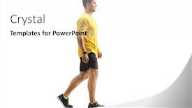  Presentation with sportswear - PPT theme having full-length-profile-shot background and a white colored foreground