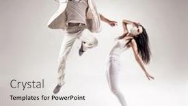 Presentation with dance - PPT layouts enhanced with full-length-profile-shot background and a light gray colored foreground