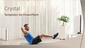  Presentation with healthy workplace full length side view - PPT theme having full-length-profile-shot background and a sky blue colored foreground