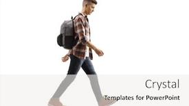  Presentation with sad - Slide set featuring full-length-profile-shot background and a white colored foreground