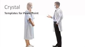  Presentation with female hospital patient - Presentation theme with full-length-profile-shot background and a white colored foreground