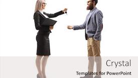  Presentation with shot - Amazing presentation theme having full-length-profile-shot backdrop and a light gray colored foreground