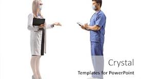  Presentation with mask nurse - Cool new slide set with full-length-profile-shot backdrop and a white colored foreground