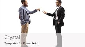  Presentation with lens flare on white - Cool new slide set with full-length-profile-shot backdrop and a white colored foreground